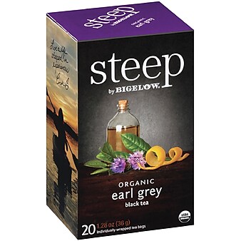 Steep by Bigelow Organic Earl Grey Black Tea, 20 Tea Bags/Box (RCB17700)