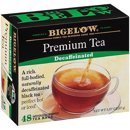 Bigelow Premium Decaf Black Tea, Decaffeinated Black Tea, 48 Tea Bags