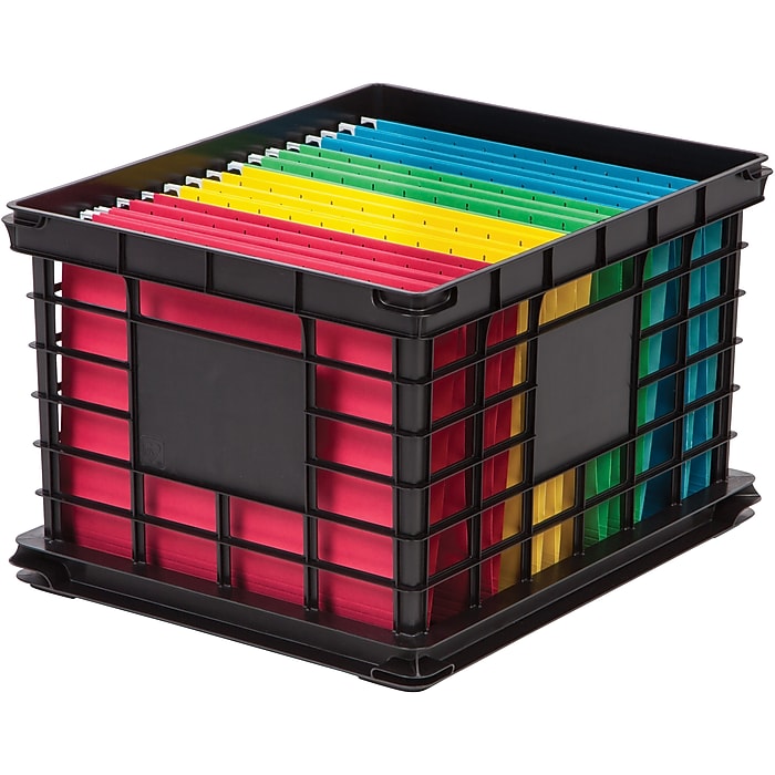 Iris Stacking File Crates, Letter/Legal Size, Black (270010/200309