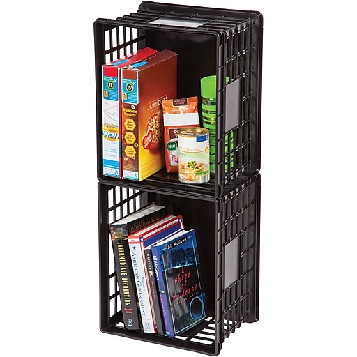 Staples® File Storage Crates, Black Staples