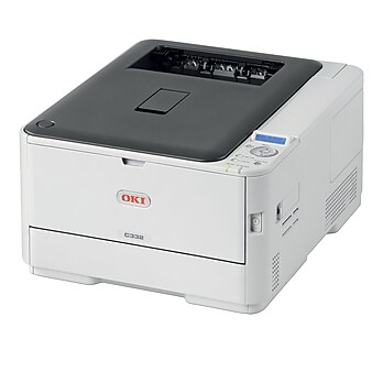 OKI C332dn USB & Network Ready Color Laser Printer, White/Gray (62447501)