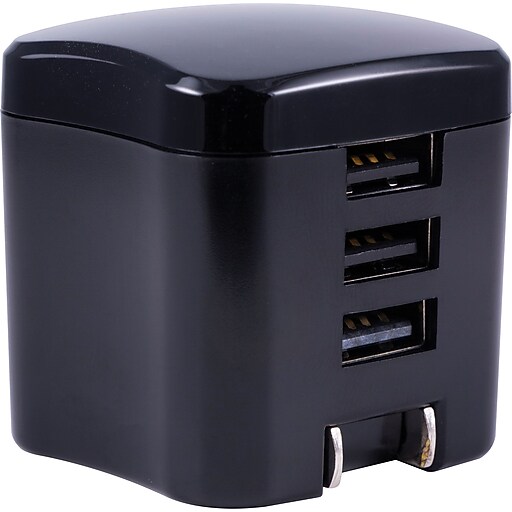 Staples Three Device Rapid Wall Charger, 3.4 Amps, Black at Staples