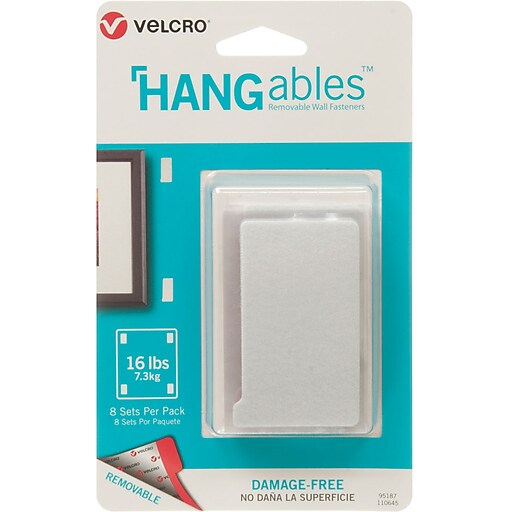 VELCRO HANGables Removable Wall Fasteners 3" x 1 3/4" Hook & Loop