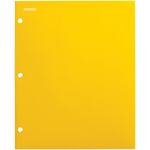Staples® 4Pocket Paper Folder, Yellow at Staples
