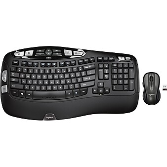 Logitech MK550 Wireless Desktop Wave Keyboard and Mouse Combo, Black (920-002555)