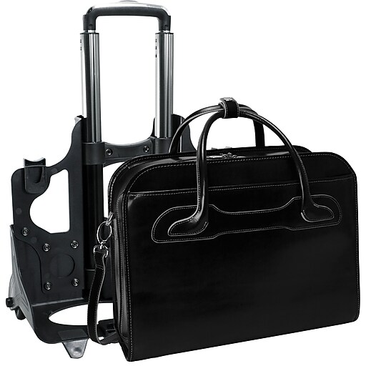 McKlein W Series Laptop Roller, Black Leather (94985) Staples