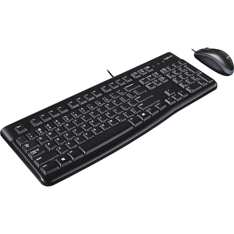 Logitech MK120 Optical Wired Keyboard and Mouse Combo, Black (920-002565) image 1
