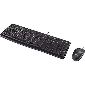 Logitech MK120 Optical Wired Keyboard and Mouse Combo, Black (920-002565)