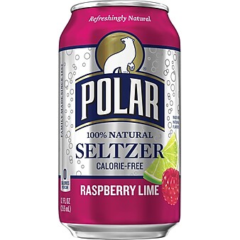 Polar Raspberry Lime Seltzer, 12 oz. Cans, 24/Cartons (1000230)