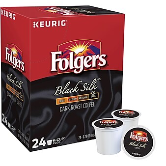 Folgers Black Silk Coffee, Keurig® K-Cup® Pods, Dark Roast, 24/Box (6662)