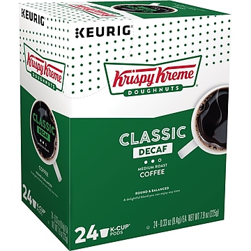 Krispy Kreme Classic Decaf Coffee Keurig® K-Cup® Pods, Medium Roast, 24/Box (06111)