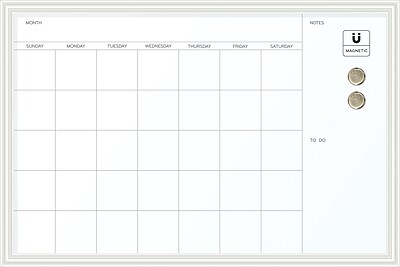 U Brands Magnetic Dry Erase Calendar Whiteboard, 30