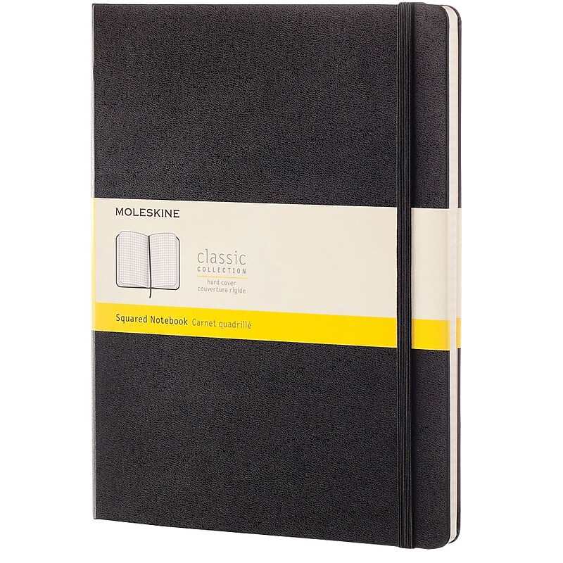 Moleskine Classic Hard Cover Notebook, 7.5" x 9.75", Square Ruled, Black (895292XX) image 1