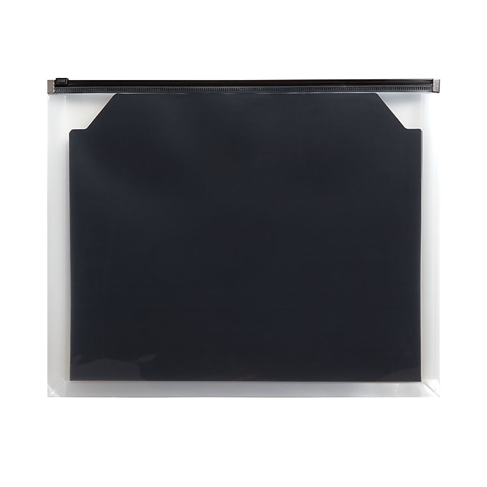 Staples Plastic Zip Envelope with Divider, Assorted Colors, Letter