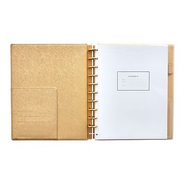 Martha Stewart Discbound Professional Notebook, 9.25" x 11.25", 120 Sheets, Gold (MS102J)