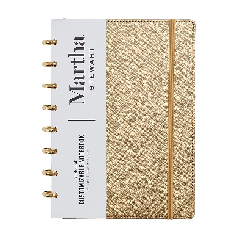 Martha Stewart Gold Faux Leather Junior Discbound Notebook (MS102F) image 1