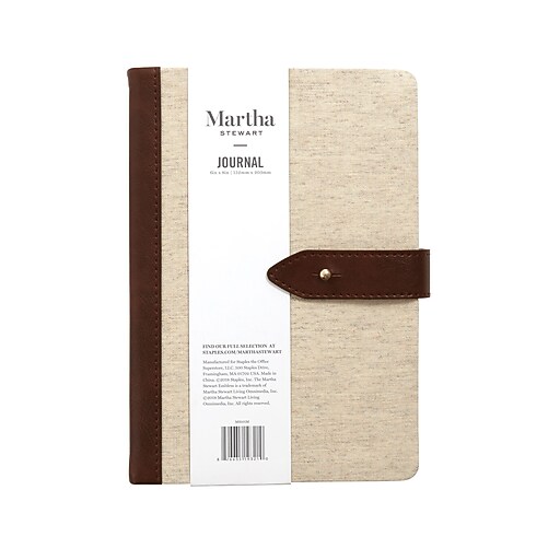 Martha Stewart Linen Journal with Tab (MS101M) Staples