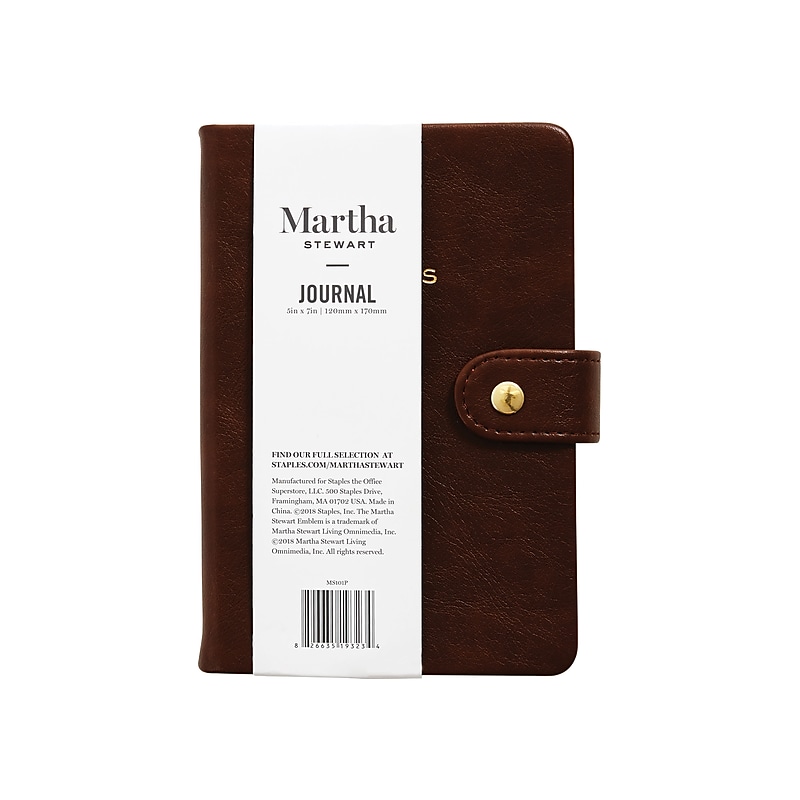 Martha Stewart Brown Faux Leather Journal (MS101P) image 1