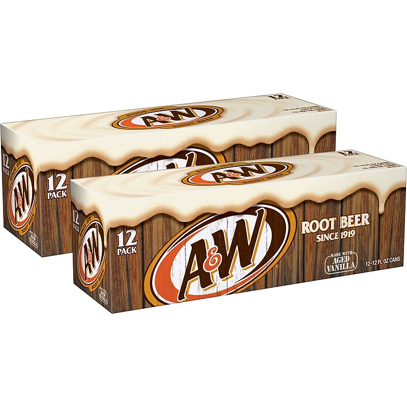 A&W Root Beer Soda, 12 oz., 24/Carton (10000852) image 1