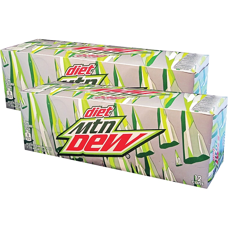 Mountain Dew Diet Soda, 12 oz., 24/Carton (83777) image 1