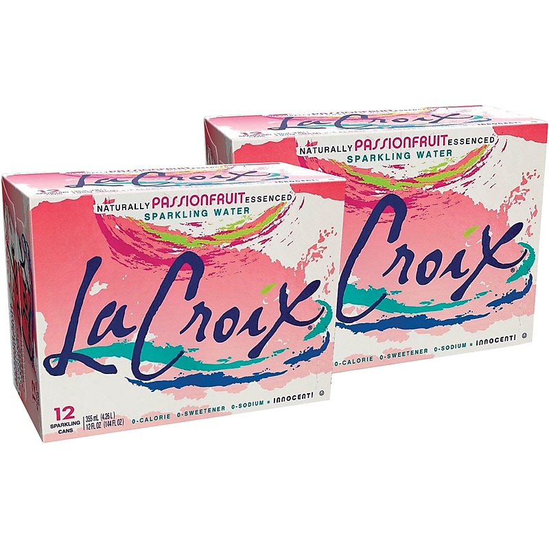 LaCroix Passion Fruit Sparkling Water, 12 oz., 24/Carton (NAV40105) image 1