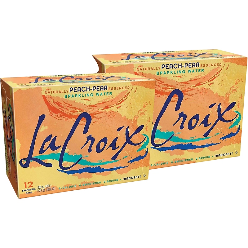 LaCroix Peach-Pear Sparkling Water, 12 oz., 24/Carton (NAV40102) image 1