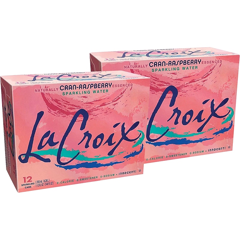 LaCroix Cran-Raspberry Sparkling Water, 12 oz., 24/Carton (NAV40132) image 1