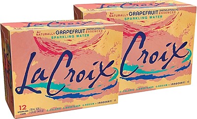 (BB-09-23-2025)La Croix Sparkling Water, Grapefruit, 12 Count (Pack of 2)