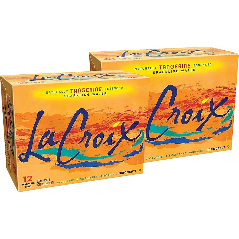 LaCroix Tangerine Sparkling Water, 12 oz., 24/Carton (40106) image 1