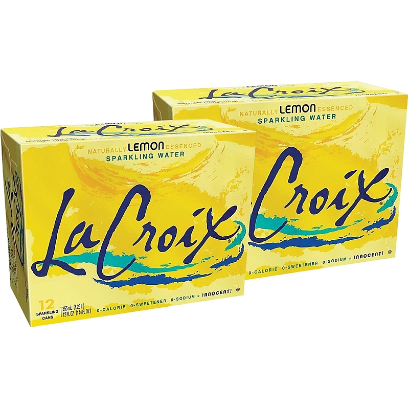 LaCroix Lemon Sparkling Water, 12 oz., 24/Carton (NAV40130) image 1