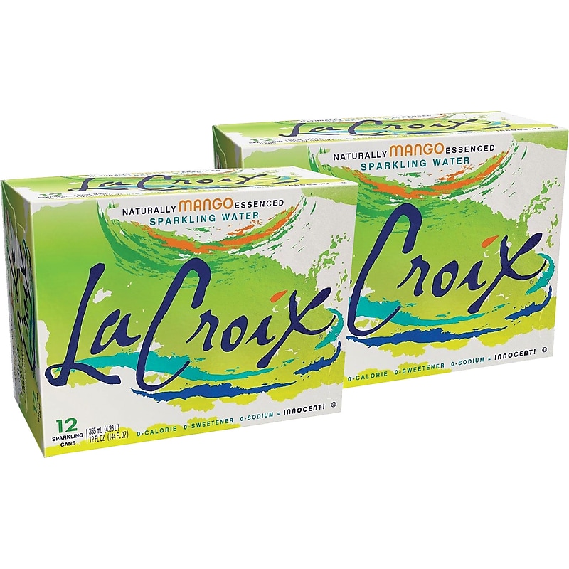 LaCroix Mango Sparkling Water, 12 oz., 24/Carton (40103) image 1