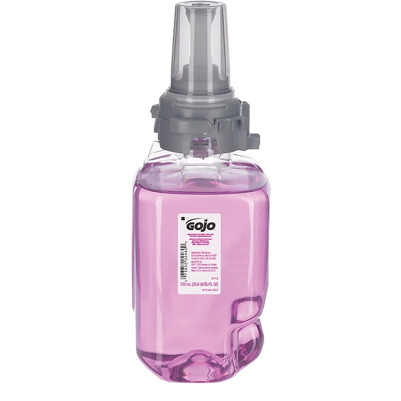 GOJO Antibacterial Foaming Hand Soap Refill for ADX 7 Dispenser, 700 ml, Plum Scent (8712-04) image 1