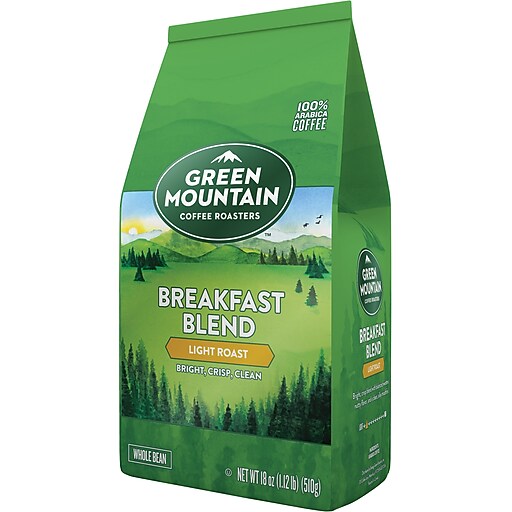 Green Mountain Breakfast Blend Whole Bean Coffee, Light Roast, 18 oz ...