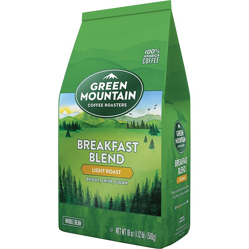 Green Mountain Breakfast Blend Whole Bean Coffee, Light Roast, 18 oz. (611247375679) image 1
