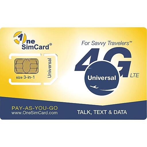 OneSimCard PLUS International Roaming SIM card for use in over 200