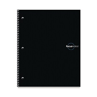 Tops FocusNotes 1-Subject Notebook, 9" x 11", Black (90223)
