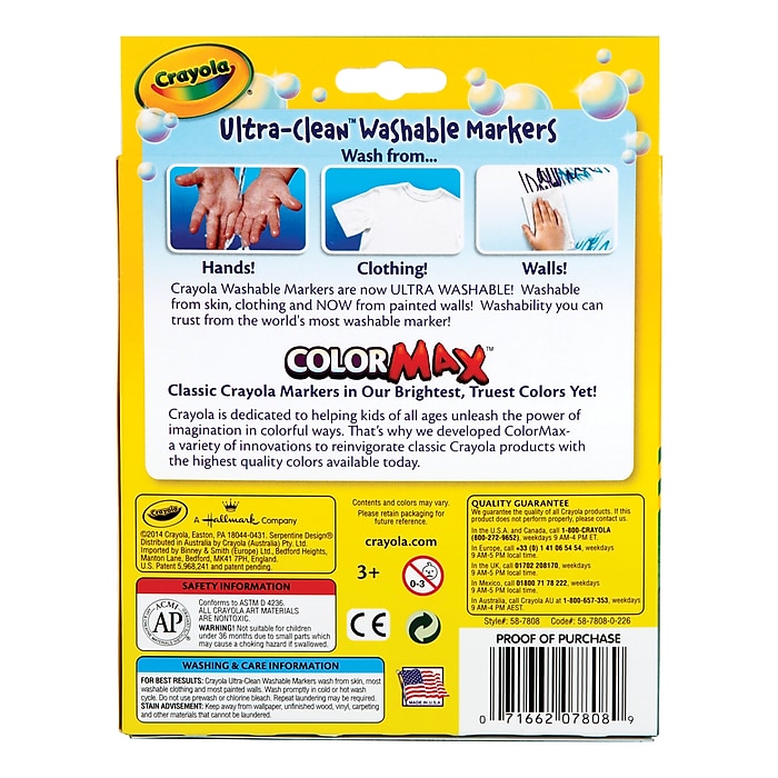Crayola Classic Kid's Markers, Broad Point, Assorted, 8/Pack (58-7808) | Staples Crayola Classic Kid's Markers, Broad Point, Assorted, 8/Pack (58-7808) | Staples