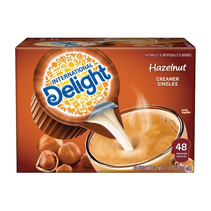International Delight Hazelnut Liquid Creamer, 0.44 oz., 48/Box
