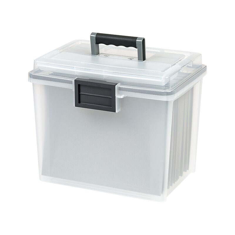 IRIS WeatherPro Portable File Box, Letter Size, Clear (110351) image 1