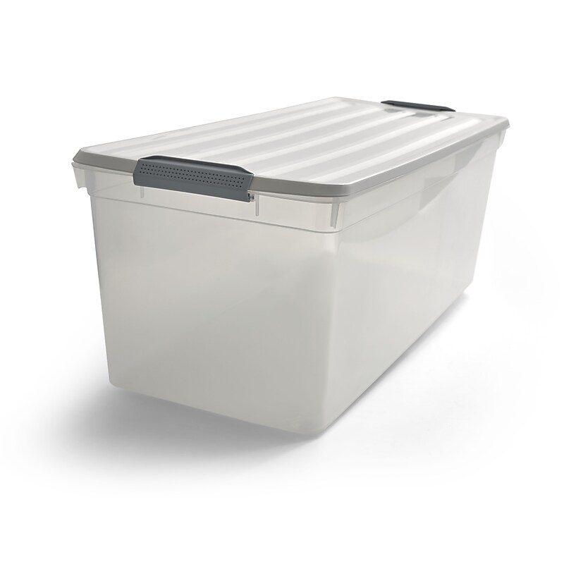 Keter 99.6 Qt. Latch Lid Storage Tote, Clear (TR54514) image 1