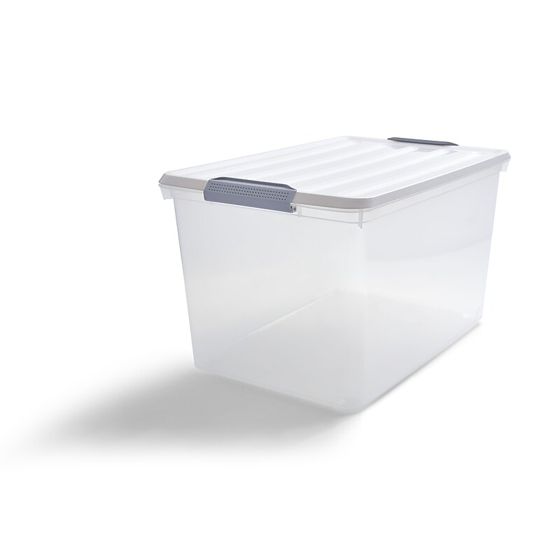 Keter 61.5 Qt. Latch Lid Storage Tote, Clear (TR54513) image 1