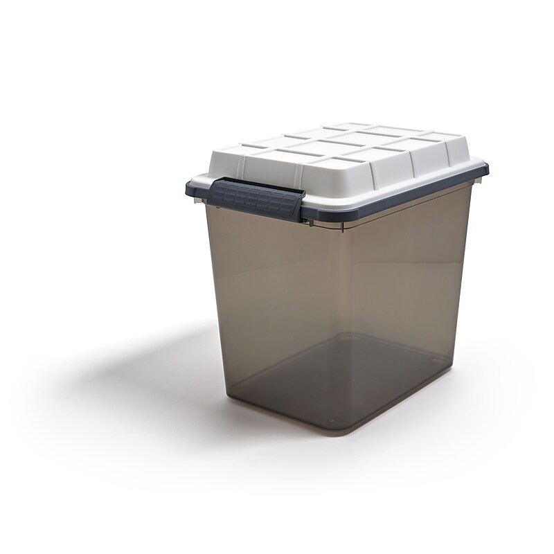 Keter 29.3 Qt. Latch Lid Storage Tote, Smoke (TR54516) image 1