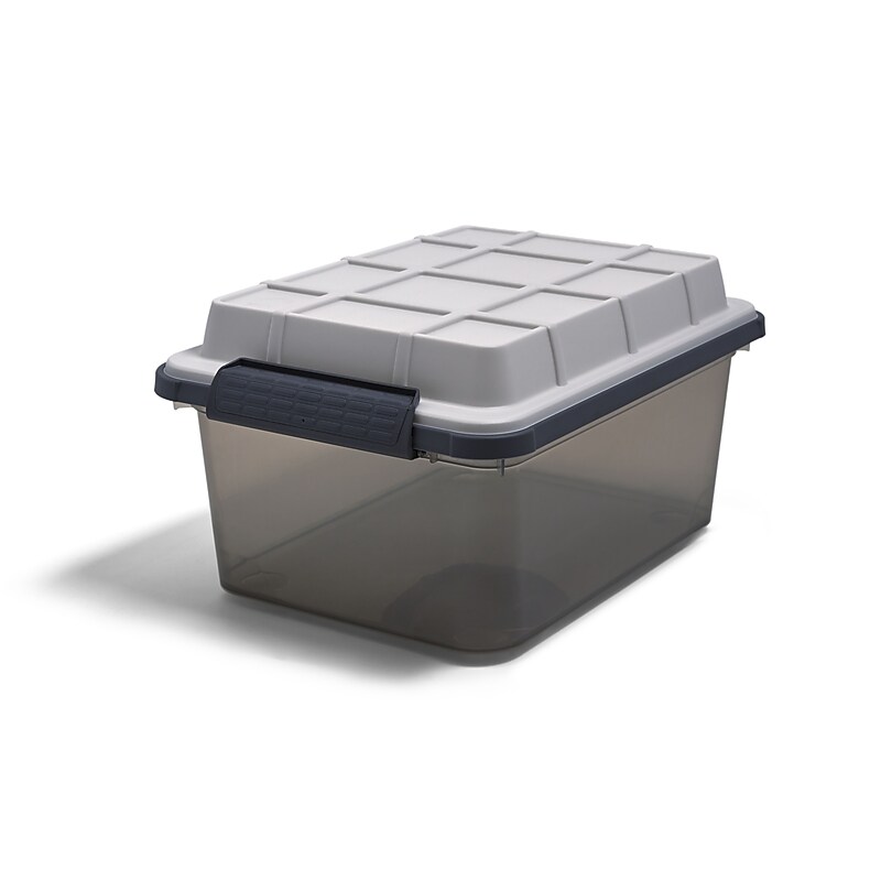 Keter 17.8 Qt. Latch Lid Storage Tote, Smoke (TR54515) image 1