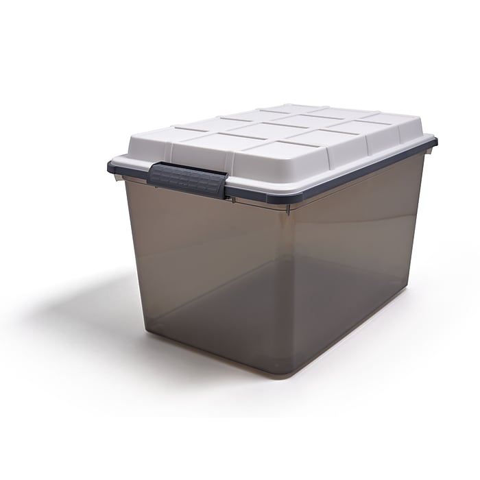 Keter 68.4 Qt. Latch Lid Storage Tote, Smoke (TR54518) | Staples