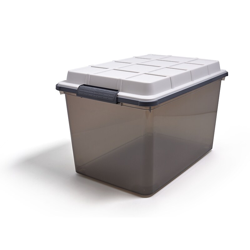 Keter 68.4 Qt. Latch Lid Storage Tote, Smoke (TR54518) image 1