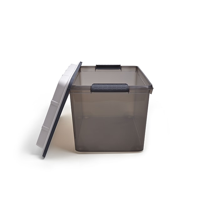 Keter 68.4 Qt. Latch Lid Storage Tote, Smoke (TR54518) | Staples