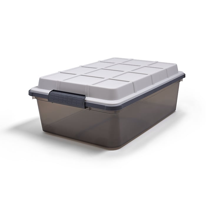 Keter Latch Lid Storage Tote, Smoke (TR54517) Staples
