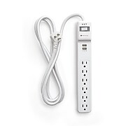 NXT Technologies™ 6-Outlet 2 USB Surge Protector, 6' Braided Cord, 900 Joules (NX54315)