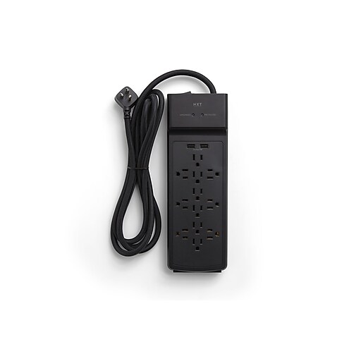 NXT Technologies™ 12Outlet 2 USB Surge Protector, 8' Braided Cord