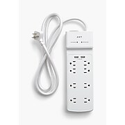 NXT Technologies™ 8-Outlet 2 USB Surge Protector, 6' Braided Cord, 2100 Joules (NX54317)
